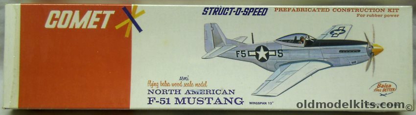 Comet F-51 Mustang Struct-O-Speed Prefabricated Flying Aircraft - (P-51), 2304-100 plastic model kit
